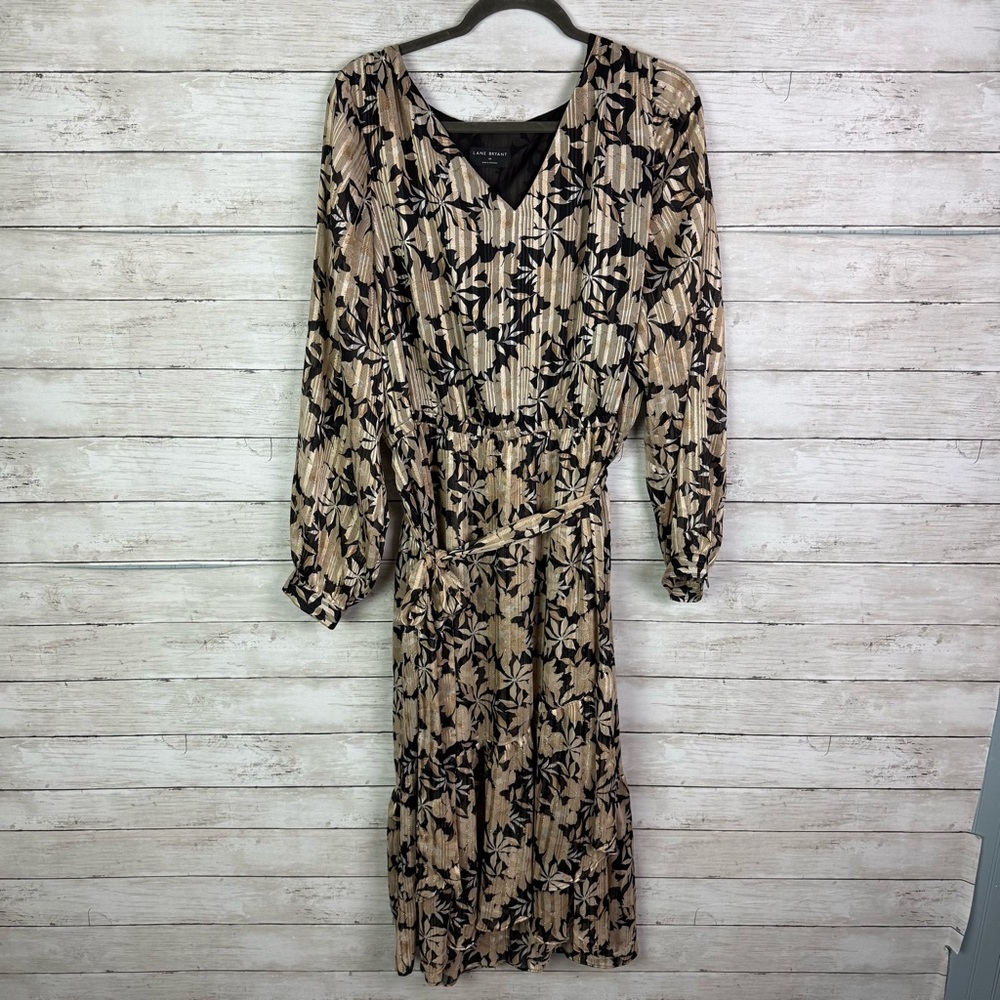 Lane Bryant Lurex Cuff Sleeved Mini Dress Size 20